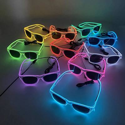 1PC Light Up LED Glasses Glow Sunglasses EL Wire Neon Glasse