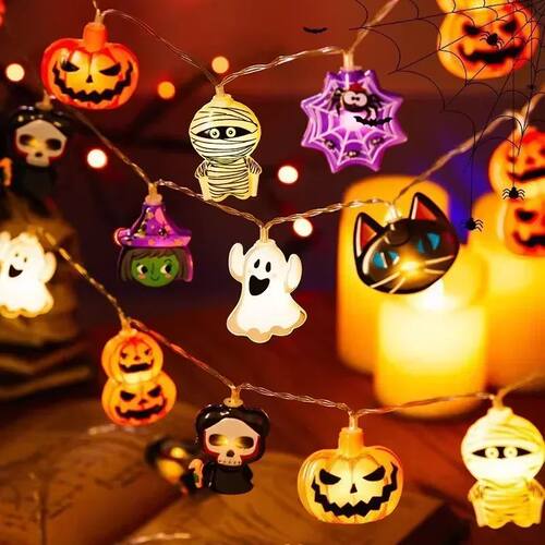 Halloween 1.5m 10 LED Battery Powered String Lights With Gho