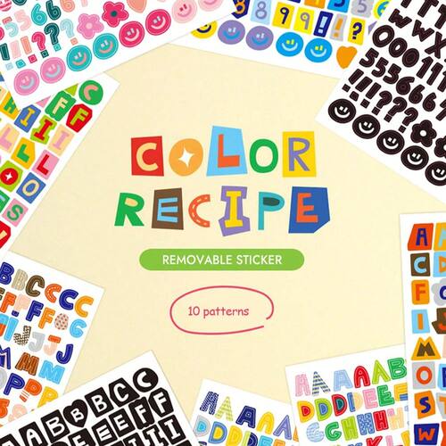 10pcs/Set Colorful Alphabet & Number Sticker For Diy Scrapbo