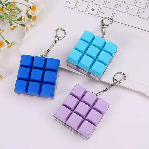 9Keys Keyboard Fidget Toy Keyboard Fidget Keychain 9-in-1 Ke