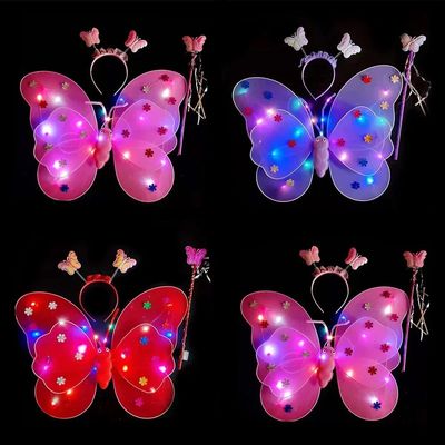 LED Children Costume Props Girls Skirts Angel Luminous Wings