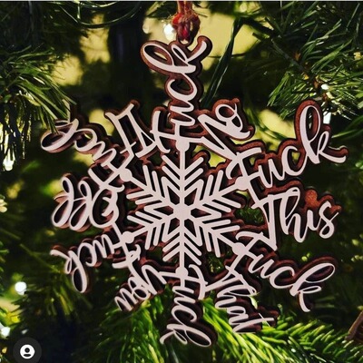 Snowflake Wooden Pendant Christmas Decoration Sweary Snowfla