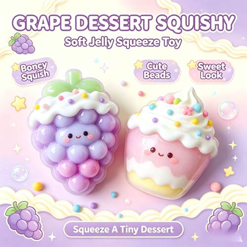 Purple Taro Waffle Donut Squeeze Toy, Slow-Rise Ultra-Plush