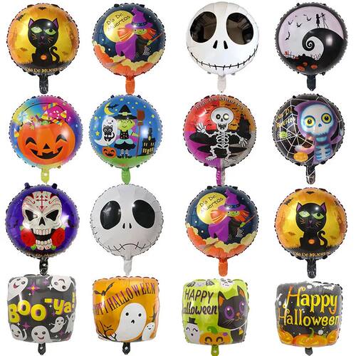 10pcs 18Inch Halloween Foil Helium Balloons Ghost Spider Sku