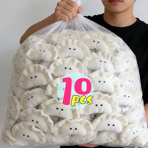 Fashion Cartoon Plush Dumpling Keychain Soft Stuffed Food Ke