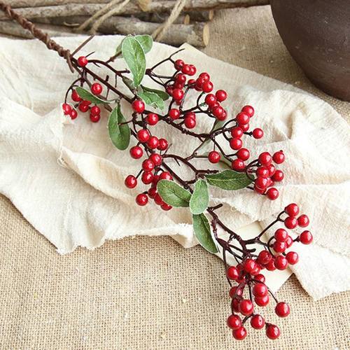 70CM Artificial Red Berries Branch Christmas Tree Ornaments