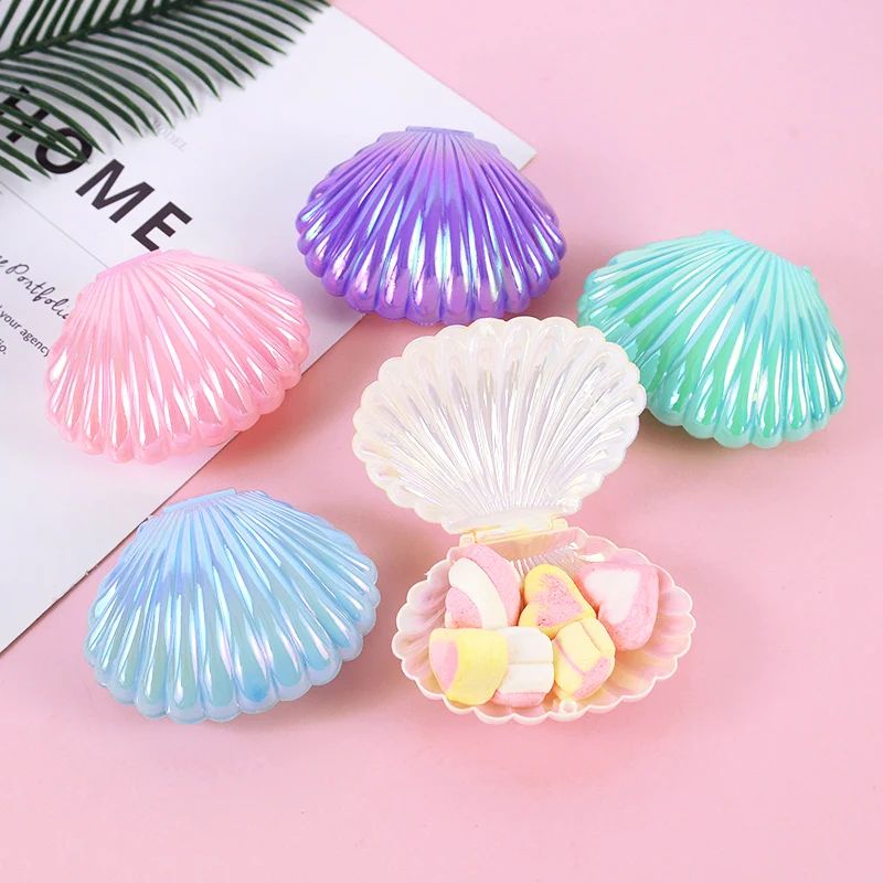 5/10pcs Shell Shaped Candy Gift Box Girls Mermaid Birthday P