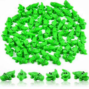 10-100pcs Mini Green Crocodile Miniatures 2 Styles Tiny Resi