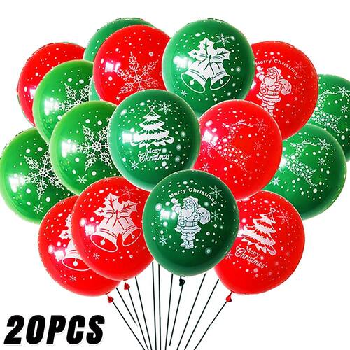 20/10Pcs Merry Christmas Latex Balloons Santa Claus Snowflak