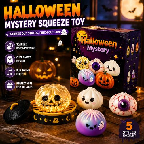 5.5cm Halloween Ghost Dumpling Squishy Toy, Slow Rising Sque