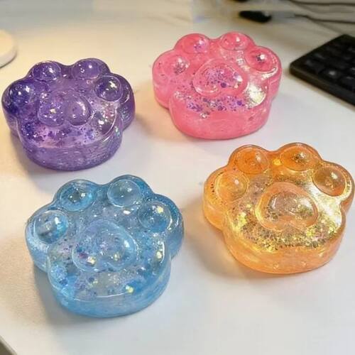 Squishy Sequin Maltose Cat Paw Slow Rebound Squeeze Toys Str