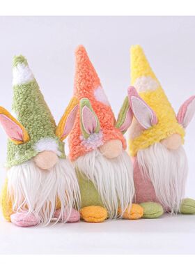 Cute Easter Faceless Gnome Rabbit Doll Handmade Home Decorat