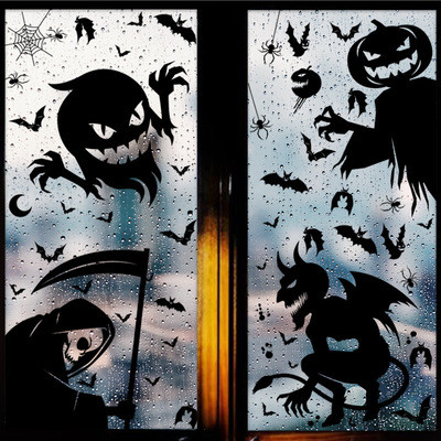 Halloween Window Stickers Removable Bat Ghost Pumpkin Wall