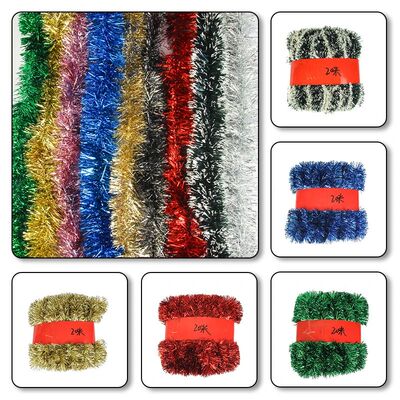 Christmas Decoration Garland Color Bar Ribbon Red Blue Green