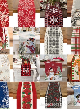 Christmas Snowflake Decorative Table Runner Linen Durable St