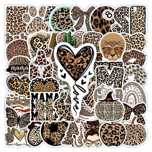 10/30/60Pcs Leopard Aesthetic Stickers Kids DIY Toys Gift De