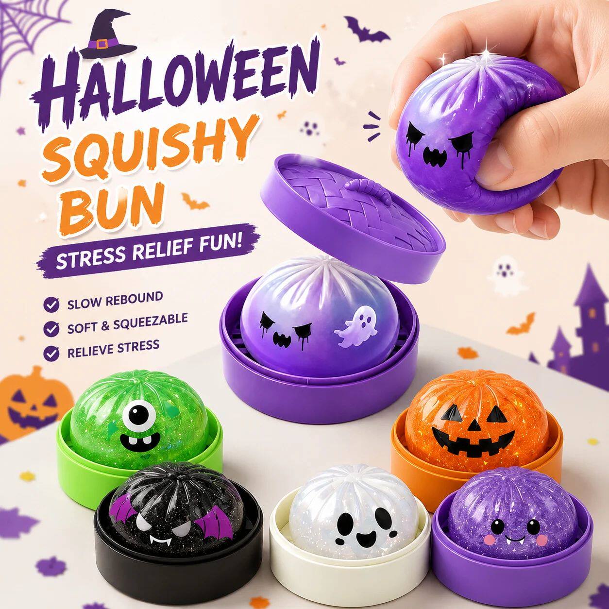 Halloween Dumpling Stress Toy Glitter Halloween Dumpling Pre