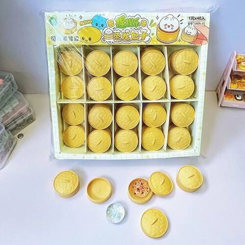 Mini Dumplings Squishy Steamer Bun Squeezable Toys Set Soft