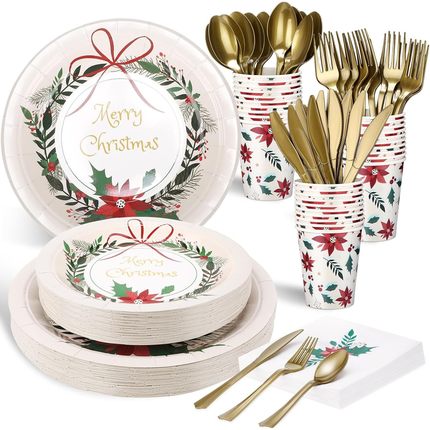 Christmas Theme Party Set Disposable Paper Plate Paper Cup P