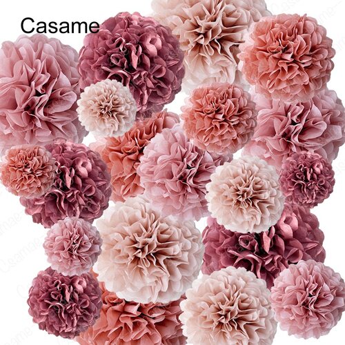 Set Hanging Flower Pompom Tissue Paper Pom Poms for
