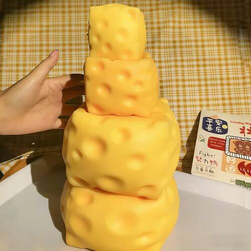 Giant Cheese Squeeze Stress Relief Toy, Soft Compression Anx