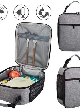 1Pcs Portable Cloth Square Lunch Bag Food Thermal Box Durabl