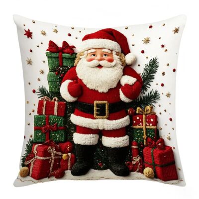 Christmas Cushion Cover Snowflake Santa Claus Cartoon Christ