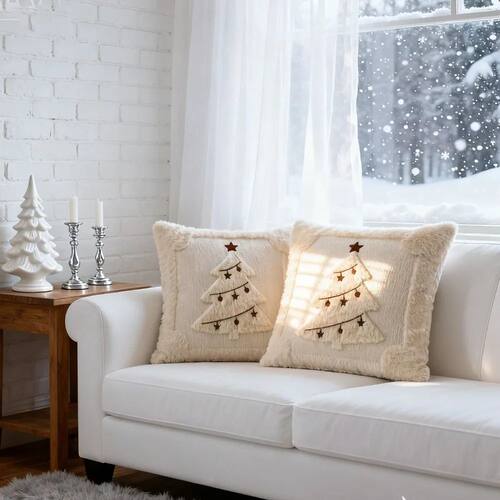 Snowman Christmas Tree Pillow Covers Xmas Tree Pattern Throw