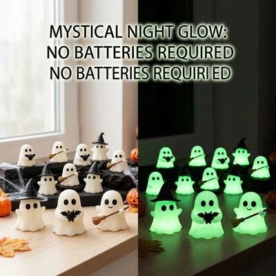Halloween Luminous Mini Ghost Statue Soft  Glow In Dark Orna