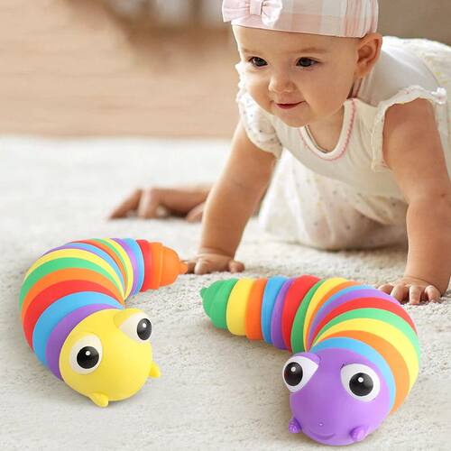 Novelty Flexible Fingertip Sensory Emulation Worm Toy Childr