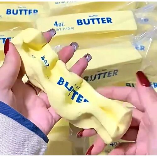 Squishy Elastic Butter Stick Fidget Toy Cheese Shape Stress