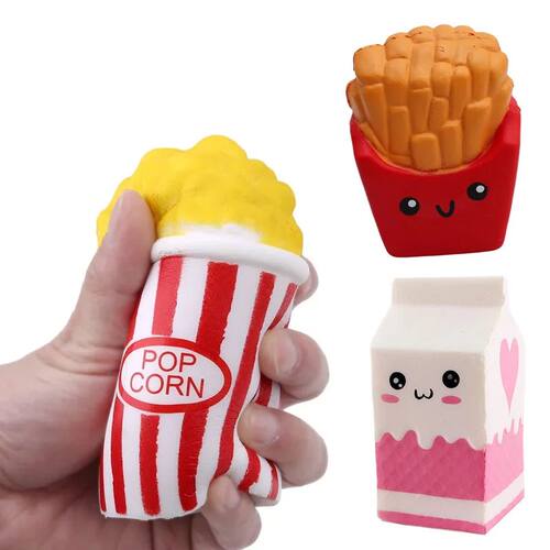 Popcorn Squeeze Toys Kawaii Food Fries Chips Milk Box Slow R