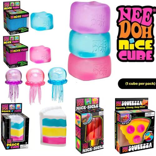 Hot Schylling NeeDoh Nice Cube, Sensory Anti-Stress Block, S