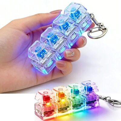 4Keys Illuminated Mechanical Keyboard Keychain Finger Button
