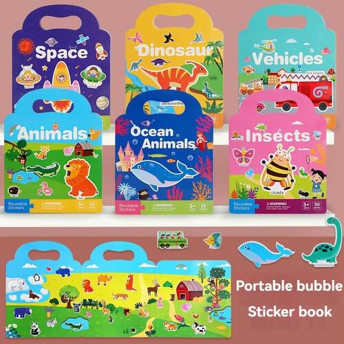 Reusable Sticker Book for Kids Vehicles Truck Stickers Educa