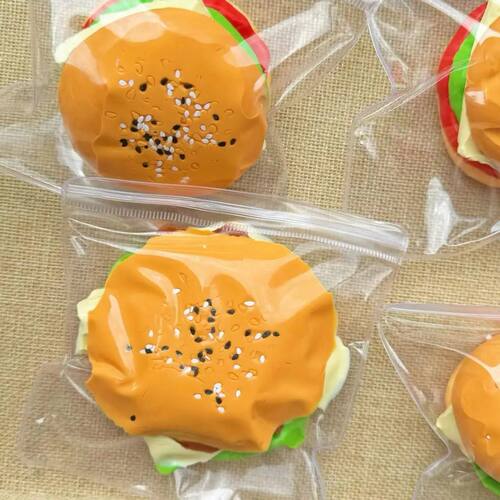 Silicone Hamburger Food Squeeze Toys for Adult Soft Pinch Sl