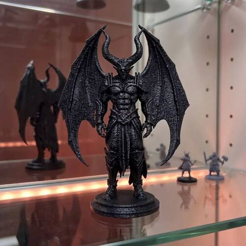 3D Printed Demon Knight Figurine Halloween Decoration Black