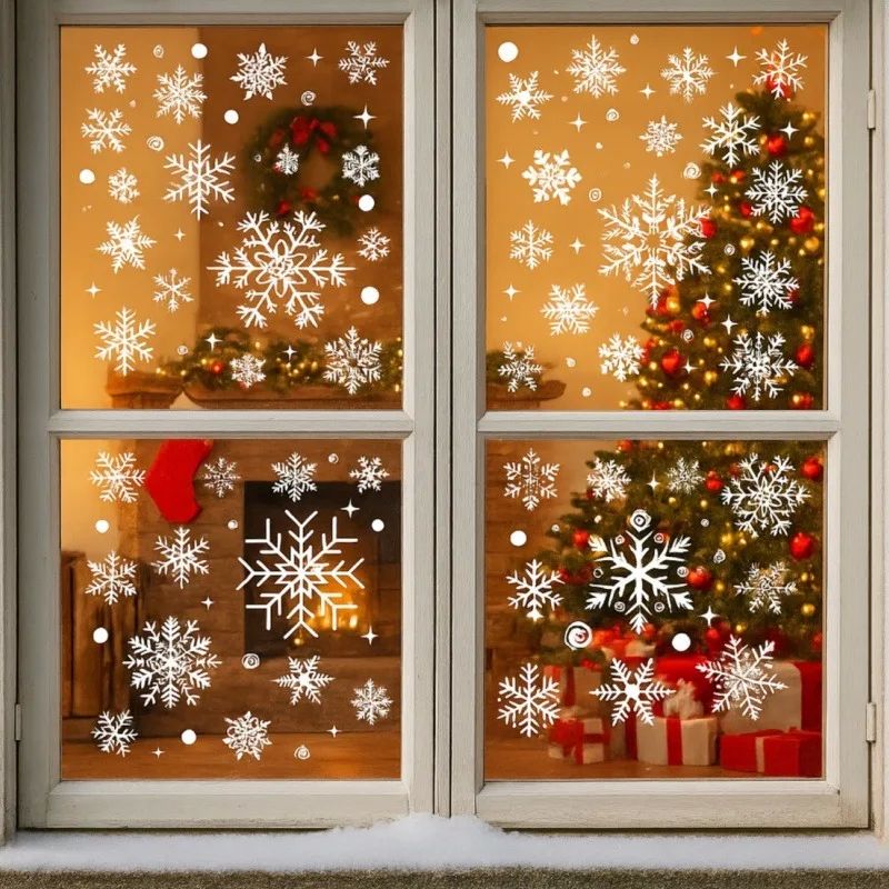 Christmas Decor Window Snowflake Stickers Wall Sticker Glass