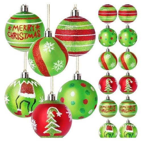 6cm Grinch Christmas Ball Set Painted Christmas Ball Party C
