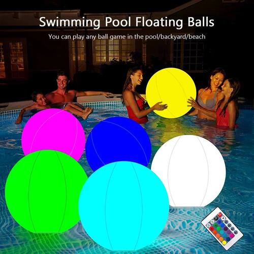 Inflatable Pool Beach Ball 16 Colors LED Glowing Inflatable