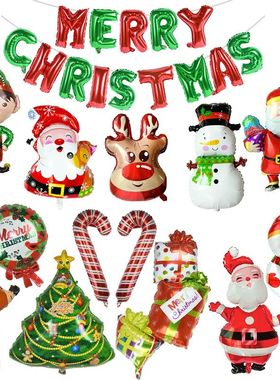 Merry Christmas Balloons Santa Claus Snowman Elk Globos DIY