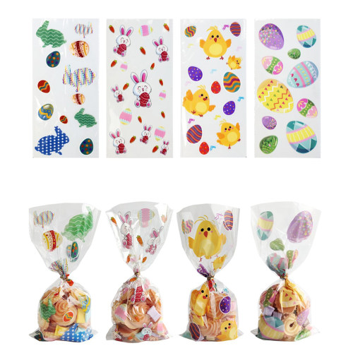 50Pcs Easter Gift Bags Easter Candy Cookie Bags Kids Rabbit