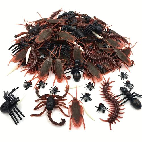 50pcs Realistic Bugs Funny Toy Fake Cockroach Novelty Insect