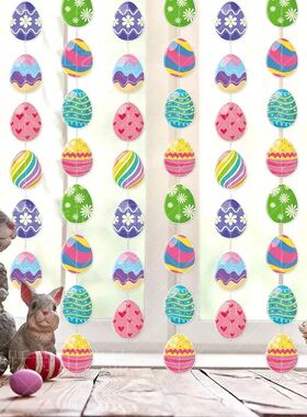 2025 Easter Colorful Eggs Pendants Easter Party Decor Kids C