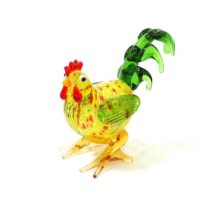 Easter Cock Mini Figurine Cute Murano Glass Rooster Statue O