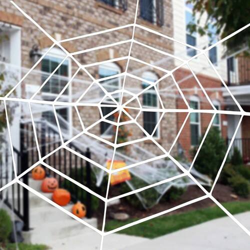 Halloween Giant Spider Web, Large Black And White Creepy Spi