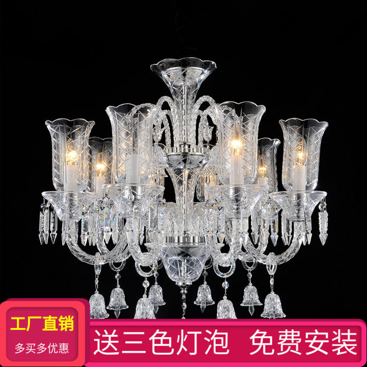 客厅灯简约现代大气餐厅卧室灯创意灯具酒店奢华别墅蜡烛水晶吊灯