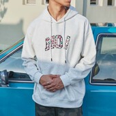 复古涂鸦印花篮球运动休闲宽松简约套头衫 TIP OFF美式 连帽卫衣男