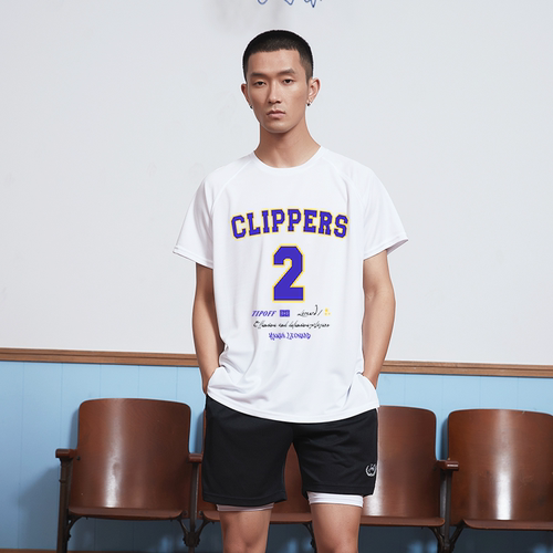 TIP-OFF美式快船伦纳德篮球运动速干宽松透气简约短袖T恤衫投篮服