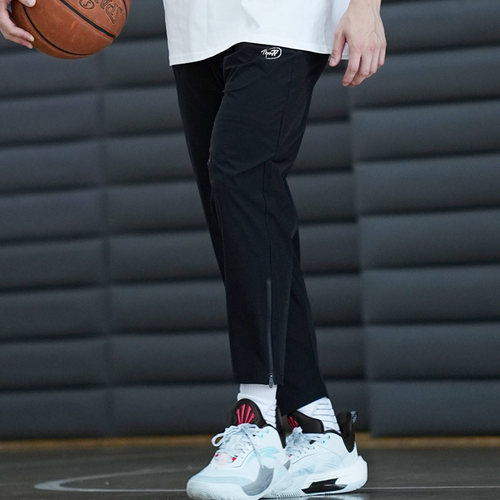 TIP-OFF美式篮球运动刺绣宽松休闲速干轻薄透气直筒拉链长裤卫裤